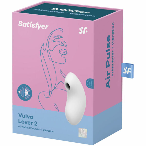 SATISFYER - STIMOLATORE E VIBRATORE A IMPULSI D'ARIA VULVA LOVER 2 BIANCO - immagine 3