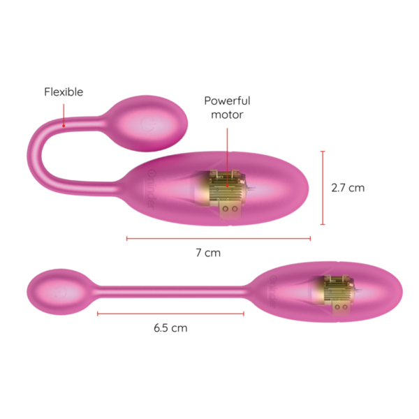 ONINDER - UOVO VIBRANTE DENVER ROSA 7 X 2,7 CM APP GRATUITA - immagine 3