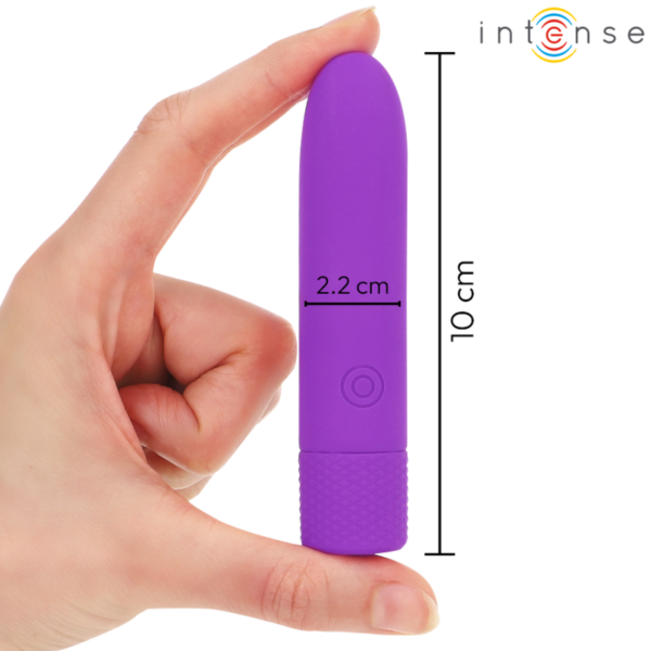 INTENSE - SYMONE BULLET VIBRANTE RICARICABILE USB 8 VIBRAZIONI VIOLA 10 X 2,2 CM - immagine 3