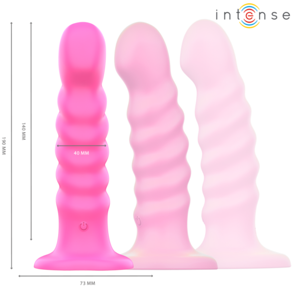 INTENSE - CINDY VIBRATORE TAGLIA L DESIGN A SPIRALE 10 VIBRAZIONI TELECOMANDO ROSA - immagine 2