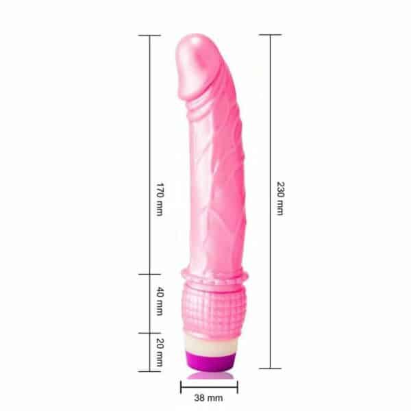 BAILE  Fallo Vibratore realistico morbido rosa 25 CM - immagine 2
