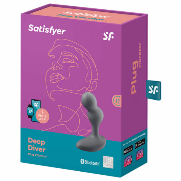 SATISFYER - APP PLUG VIBRANTE DEEP DIVER GRIGIO - immagine 2