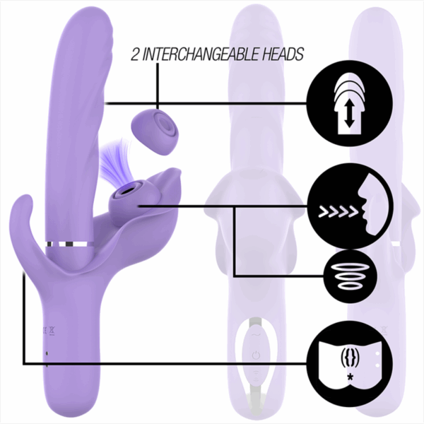 INTENSE - BILLIE VIBRATORE MULTIFUNZIONE RICARICABILE ONDE STIMOLANTI CON PULSANTE VIOLA - immagine 2