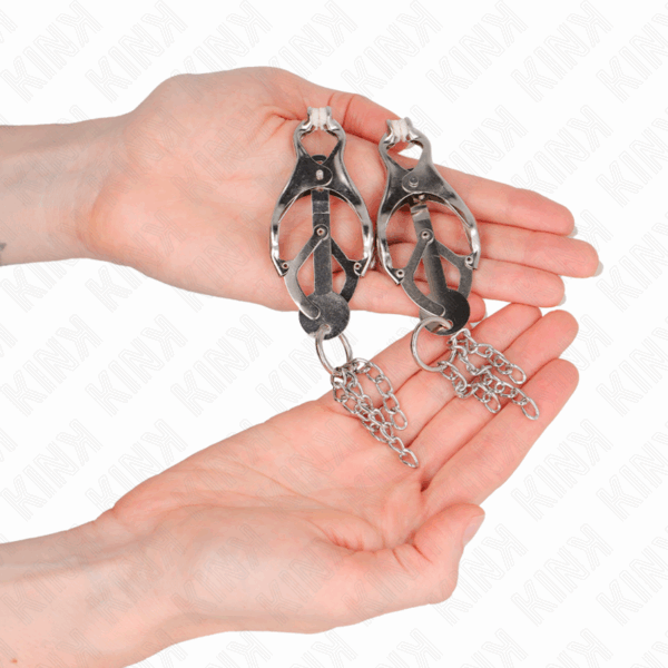 KINK - PINZE PER CAPEZZOLI TRIFOGLIO GIAPPONESE CON CATENINE ARGENTO - immagine 2