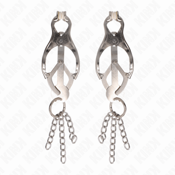 KINK - PINZE PER CAPEZZOLI TRIFOGLIO GIAPPONESE CON CATENINE ARGENTO