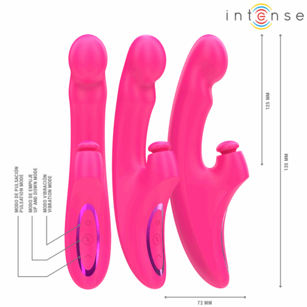 INTENSE - EMI VIBRATORE 13,5 CM MULTIFUNZIONE 3 IN 1 10 VIBRAZIONI ROSA - immagine 2