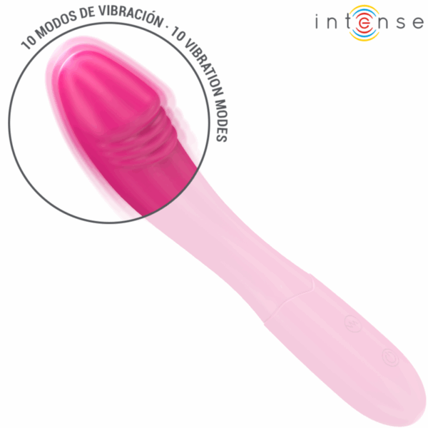 INTENSE - BELINDA VIBRATORE 19 CM FLESSIBILE 10 VIBRAZIONI ROSA - immagine 4