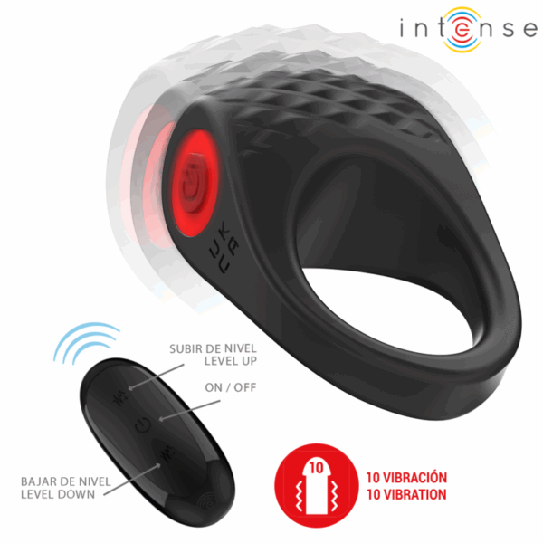 INTENSE - CLOVER VIBRATORE ANELLO PER PENE 10 VIBRAZIONI NERO - immagine 2