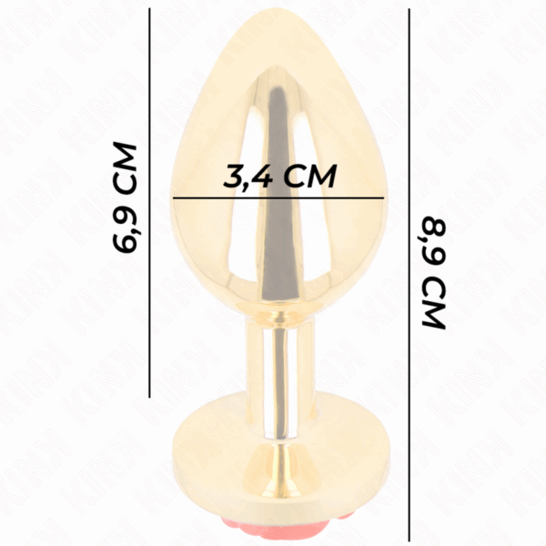 KINK - PLUG ANALE ORO ROSA ROSSO TAGLIA M - immagine 2