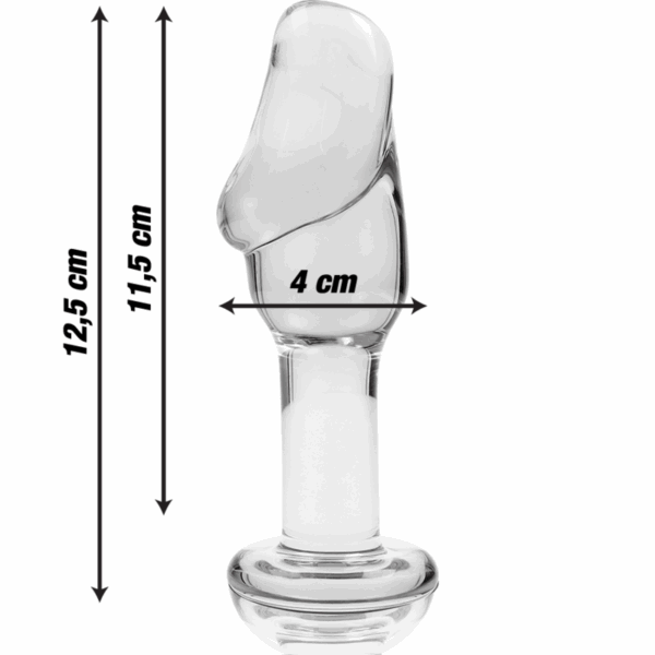 NEBULA SERIES BY IBIZA - MODELLO 6 PLUG ANALE VETRO BOROSILICATO TRASPARENTE 12.5 CM -O- 4 CM - immagine 3