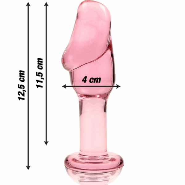 NEBULA SERIES BY IBIZA - MODELLO 6 PLUG ANALE VETRO BOROSILICATO ROSA 12.5 CM -O- 4 CM - immagine 3