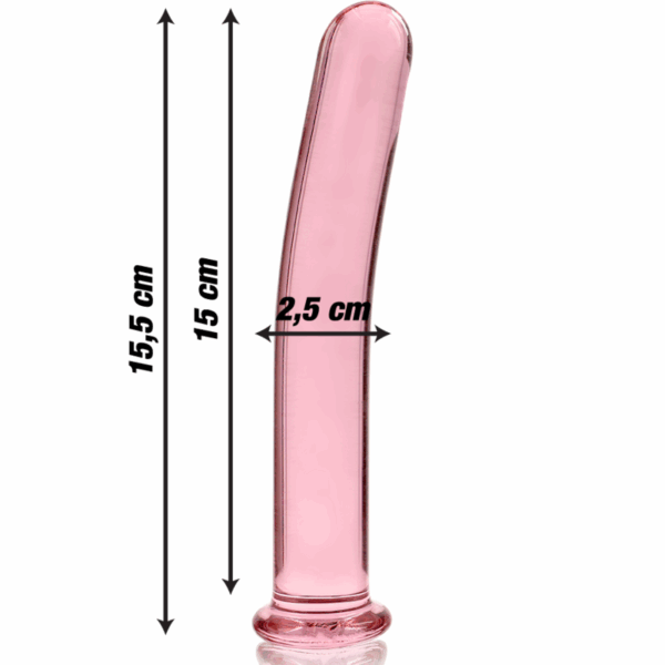 NEBULA SERIES BY IBIZA - MODELLO 9 DILDO IN VETRO BOROSILICATO ROSA 15.5 CM -O- 2.5 CM - immagine 3