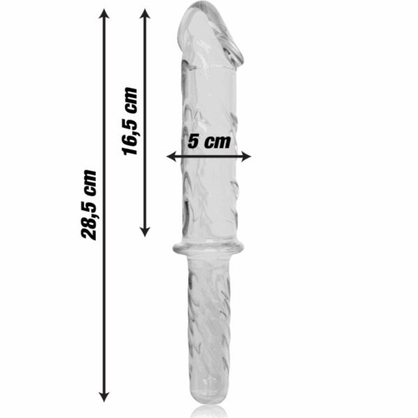 NEBULA SERIES BY IBIZA - MODELLO 24 DILDO IN VETRO BOROSILICATO TRASPARENTE 28.5 CM -O- 5 CM - immagine 2