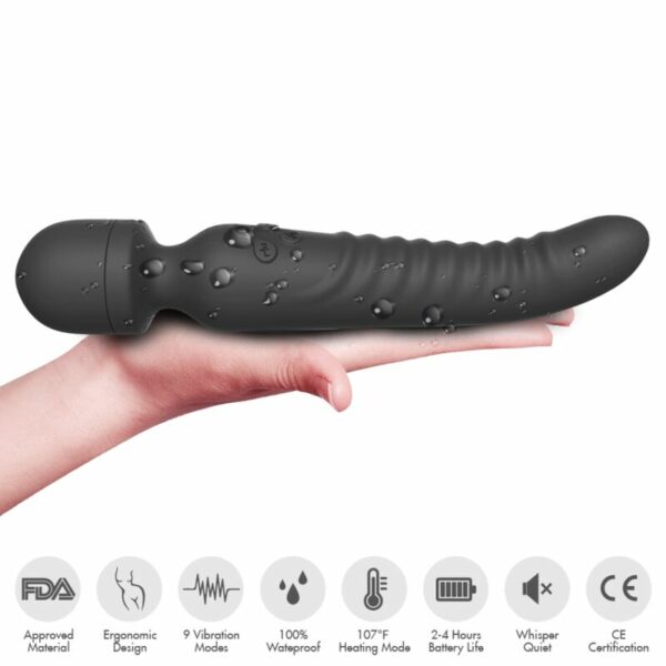 ARMONY - MASSAGGIATORE E VIBRATORE MISSION EFFETTO CALORE NERO - immagine 2