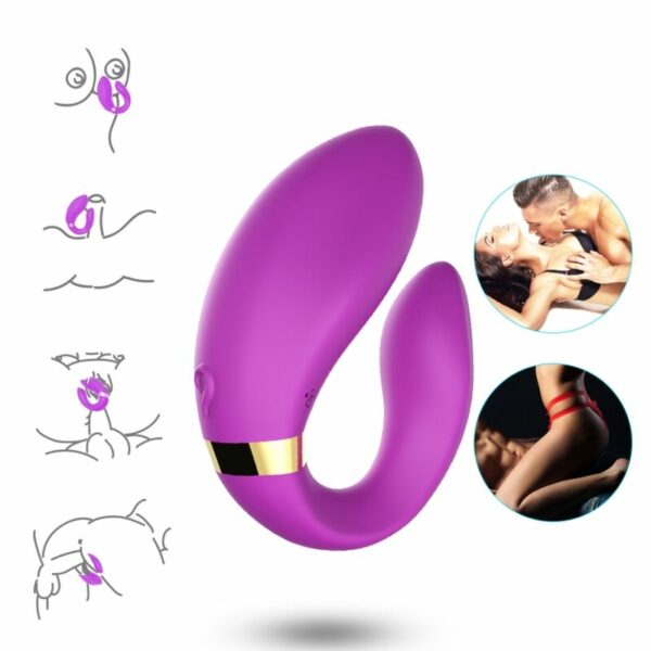 ARMONY - VIBRATORE A MEZZALUNA PER COPPIA TELECOMANDO VIOLA - immagine 4