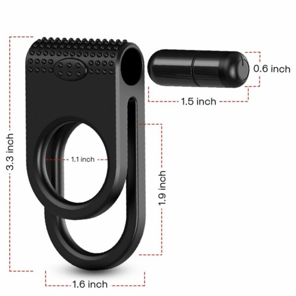 ARMONY - TWINS DOPPIO ANELLO VIBRATORE PER COPPIA NERO - immagine 3