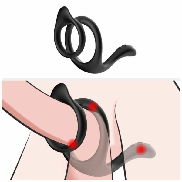 ARMONY - ANELLO ANALE DOPPIO CODA NERO - immagine 3