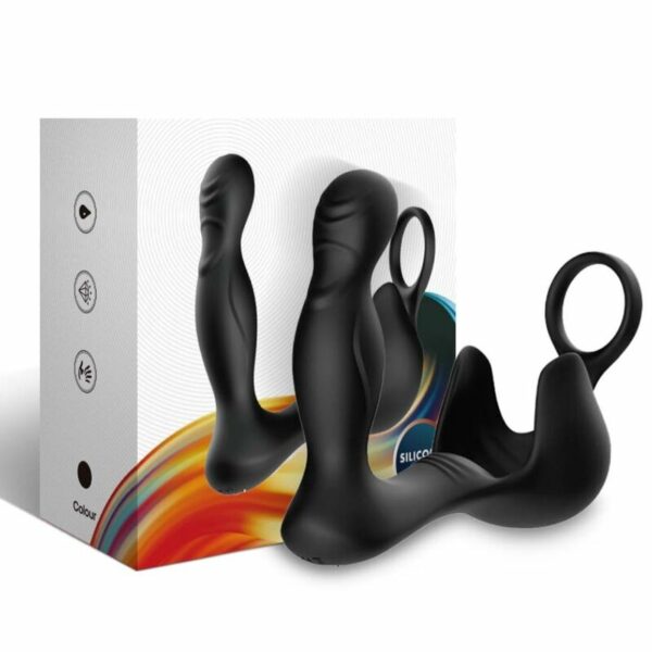 ARMONY - VIBRATORE SURROUND ANALE E STIMOLATORE TESTICOLO E ANELLO TELECOMANDO NERO