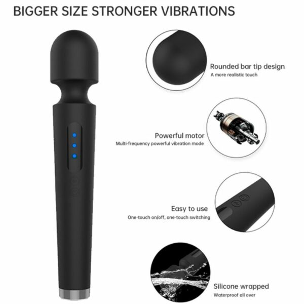 ARMONY - X POWER MASSAGGIATORE E VIBRATORE GRANDE 7 VIBRAZIONI NERO - immagine 2