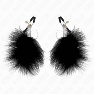 KINK - Pinza capezzoli piuma nera 7 cm