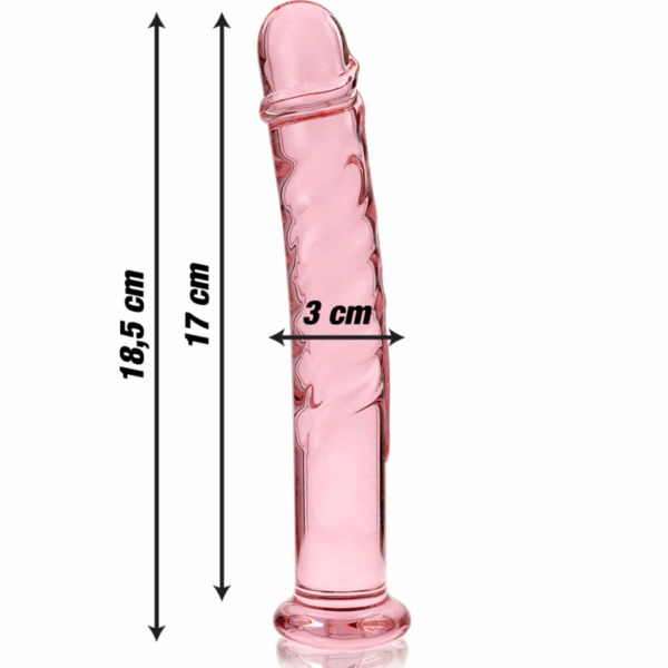 NEBULA SERIES BY IBIZA - MODELLO 16 DILDO IN VETRO BOROSILICATO ROSA 18.5 CM -O- 3 CM - immagine 3