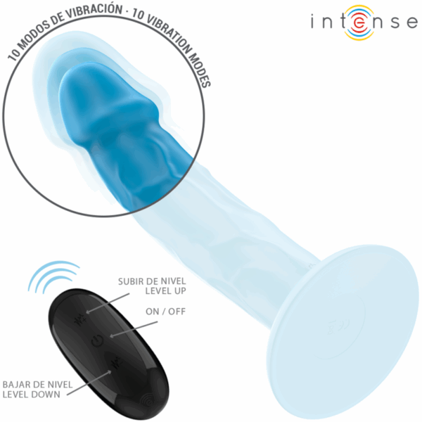 INTENSE - PHOEBE VIBRATORE REALISTICO 10 VIBRAZIONI BLU TELECOMANDO - immagine 3