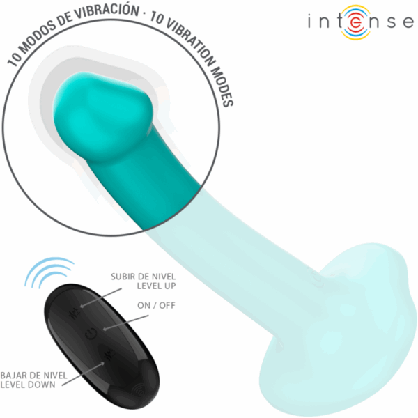 INTENSE - KATIE VIBRATORE CON VENTOSA 10 VIBRAZIONI TELECOMANDO BLU - immagine 3