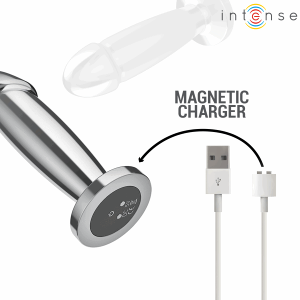 INTENSE - ANAL PLUG 10 VIBRAZIONI DILDO METALLO CON TELECOMANDO M - immagine 3