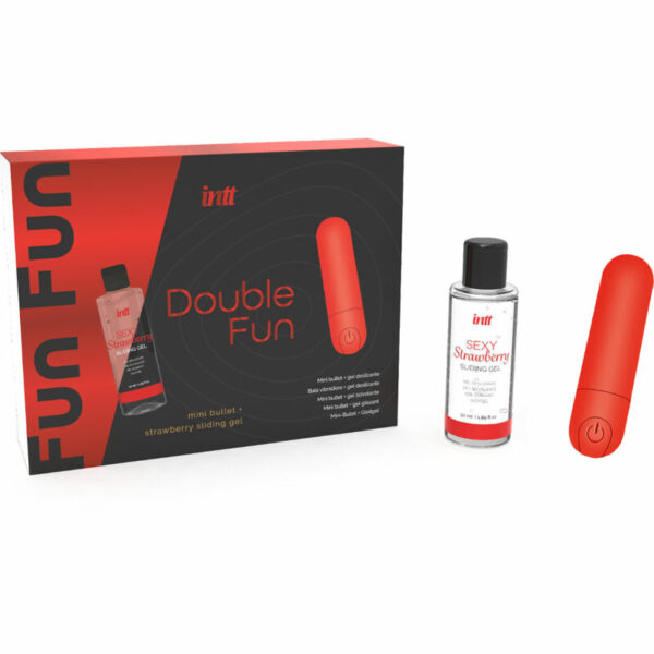 INTT RELEASES - KIT DOPPIO DIVERTIMENTO CON BULLET VIBRANTE E GEL DA MASSAGGIO ALLA FRAGOLA - immagine 2