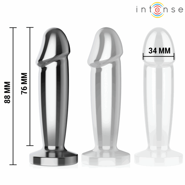 INTENSE - ANAL PLUG 10 VIBRAZIONI DILDO METALLO CON TELECOMANDO S - immagine 3