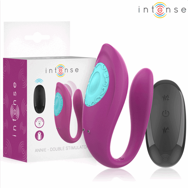 INTENSE - ANNIE VIBRATORE E STIMOLATORE A FORMA DI U TELECOMANDO VIOLA