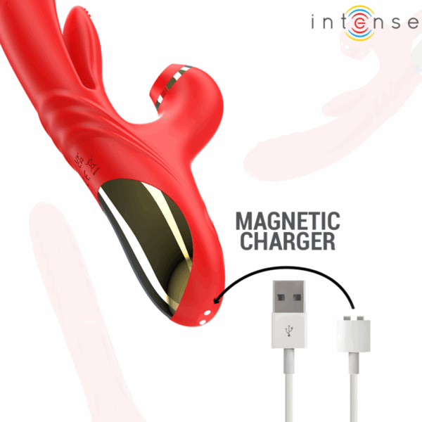 INTENSE - KAROL VIBRATORE MULTIFUNZIONE SPINTA E STIMOLAZIONE E ONDE STIMOLANTI ROSSO - immagine 4