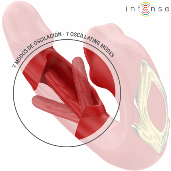 INTENSE - NATHY DOPPIO VIBRATORE CON BOCCA STIMOLANTE MULTIFUNZIONE ROSSO - immagine 4