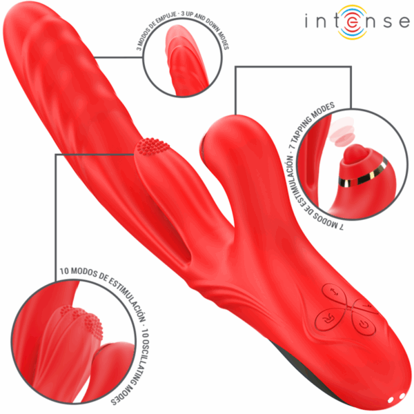 INTENSE - VIBRATORE MULTIFUNZIONE ROSALIA 3 IN 1 ROSSO - immagine 2