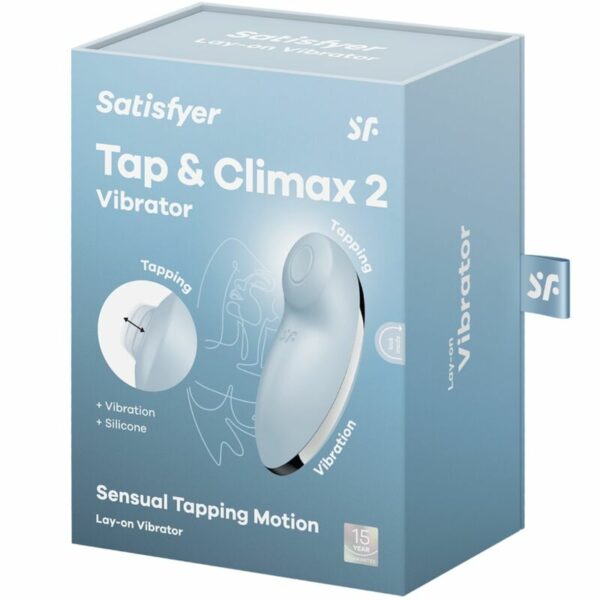 SATISFYER - TAP & CLIMAX 2 VIBRATORE E STIMOLATORE BLU - immagine 3