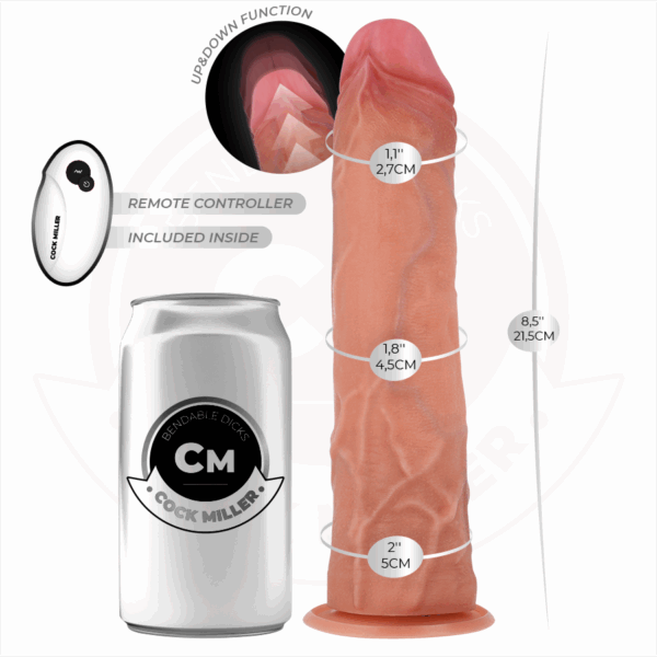 COCK MILLER - DILDO IPERREALISTICO CON VENTOSA E SPINTA CON TELECOMANDO 21,5 CM - immagine 3