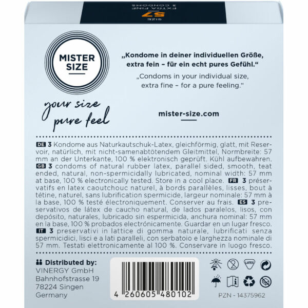 MISTER SIZE - PRESERVATIVO TAGLIA L 57 MM (3 UNITÀ) - immagine 2