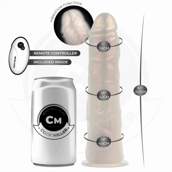 COCK MILLER - DILDO CON VENTOSA, LUCI E VIBRAZIONE CON TELECOMANDO BIANCO 20,5 CM - immagine 2