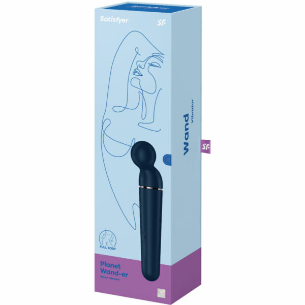 SATISFYER - MASSAGGIATORE VIBRATORE PLANET WAND-ER BLU - immagine 2