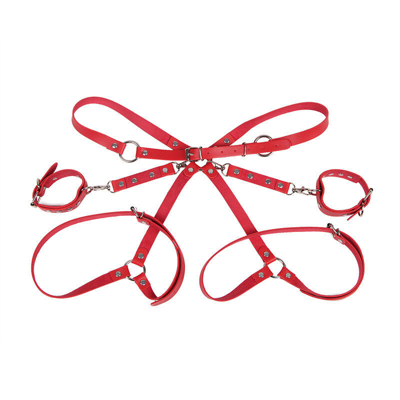 SUBBLIME - 953706 MANETTE CON CINTURA BONDAGE ROSSO TAGLIA UNICA - immagine 4